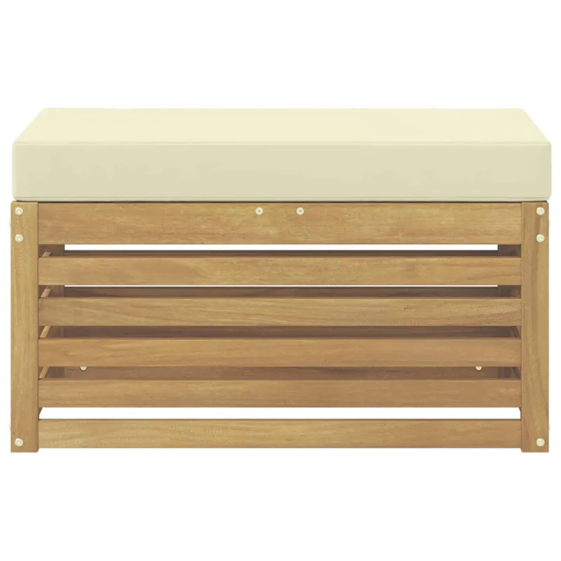 Lauko sėdynė suolelis su pagalve Balta 80 x 43 x 45 cm