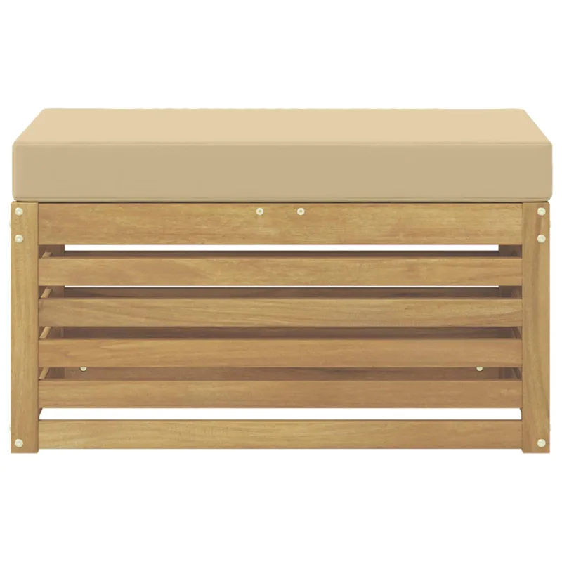 Lauko sėdynė suolelis su pagalve Balta 80 x 43 x 45 cm