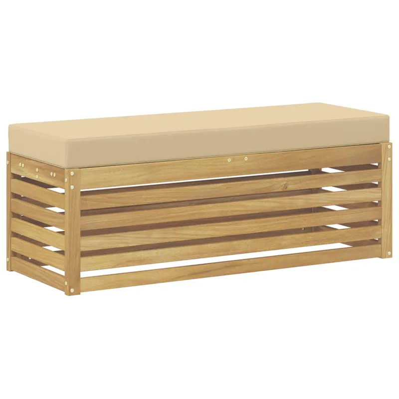 Lauko sėdynė suolelis su pagalve Balta 115 x 43 x 45 cm