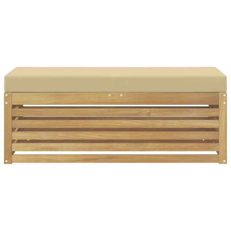 Lauko sėdynė suolelis su pagalve Balta 115 x 43 x 45 cm