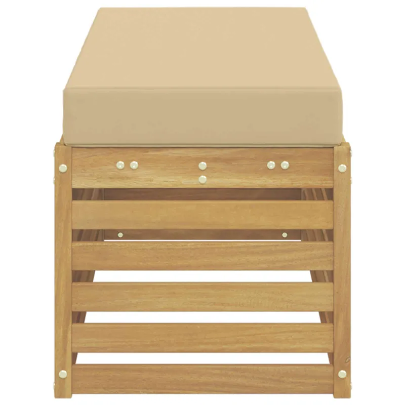Lauko sėdynė suolelis su pagalve Balta 115 x 43 x 45 cm