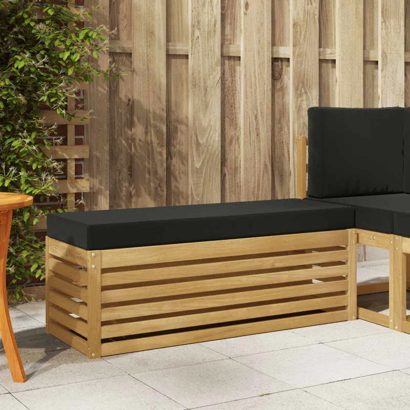 Lauko sėdynė suolelis su pagalve Balta 115 x 43 x 45 cm