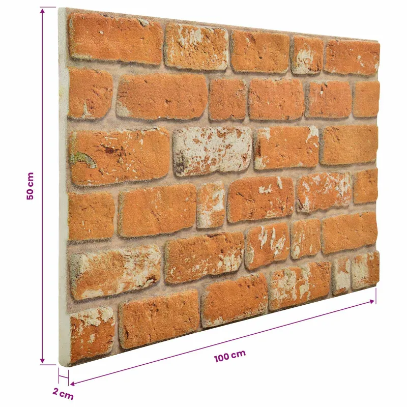 Sienų plokštės 10 pcs Mūras 100 x 50 cm EPS putos
