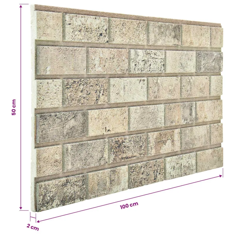 Sienų plokštės 10 pcs Smėlio 100 x 50 cm EPS putos