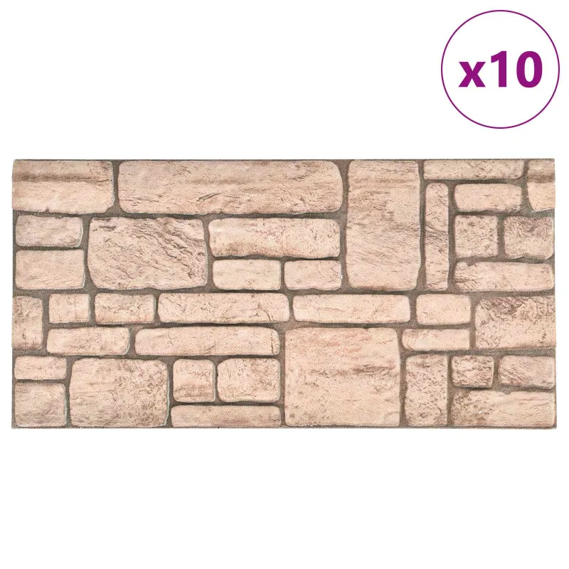 Sienų plokštės 10 pcs Smėlio 100 x 50 cm EPS putos