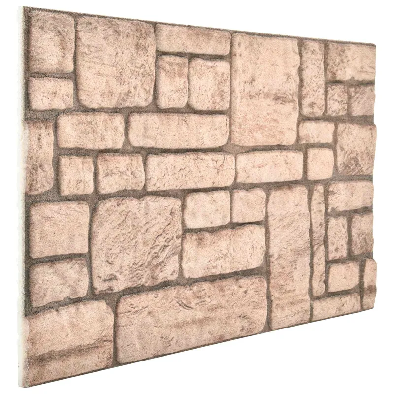 Sienų plokštės 10 pcs Smėlio 100 x 50 cm EPS putos