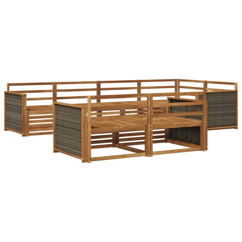 Lauko sofos komplektas 7 pcs Natūrali
