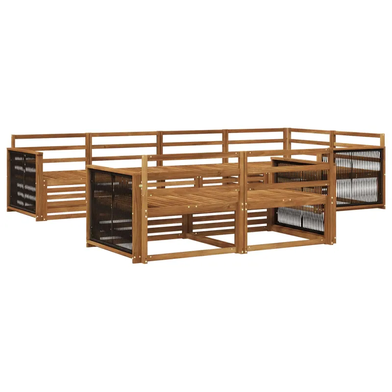 Lauko sofos komplektas 7 pcs Natūrali