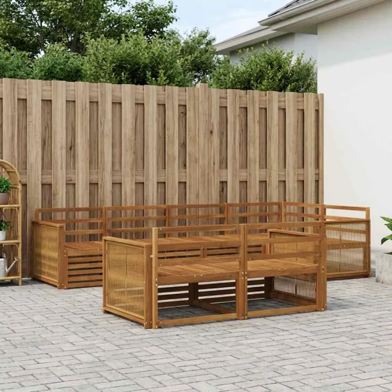 Lauko sofos komplektas 7 pcs Natūrali