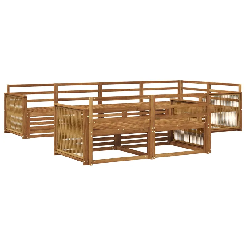 Lauko sofos komplektas 7 pcs Natūrali