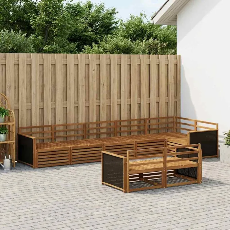 Lauko sofos komplektas 8 pcs Natūrali