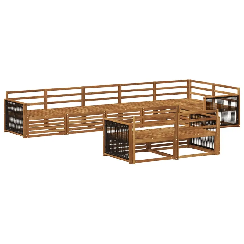 Lauko sofos komplektas 8 pcs Natūrali