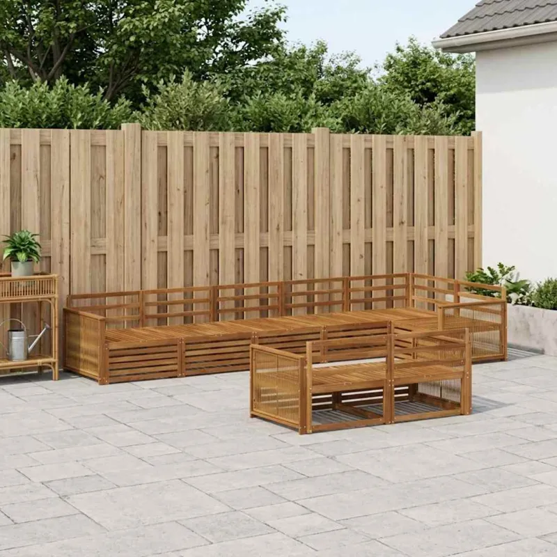 Lauko sofos komplektas 8 pcs Natūrali