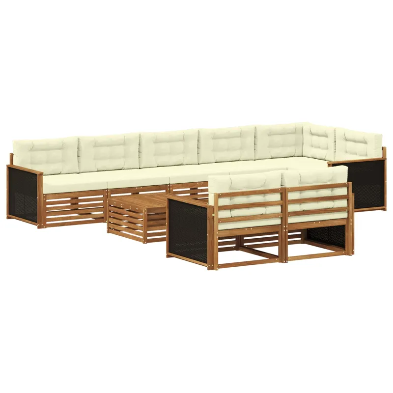Lauko sofos komplektas su pagalve 9 pcs