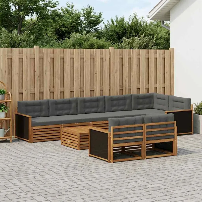 Lauko sofos komplektas su pagalve 9 pcs