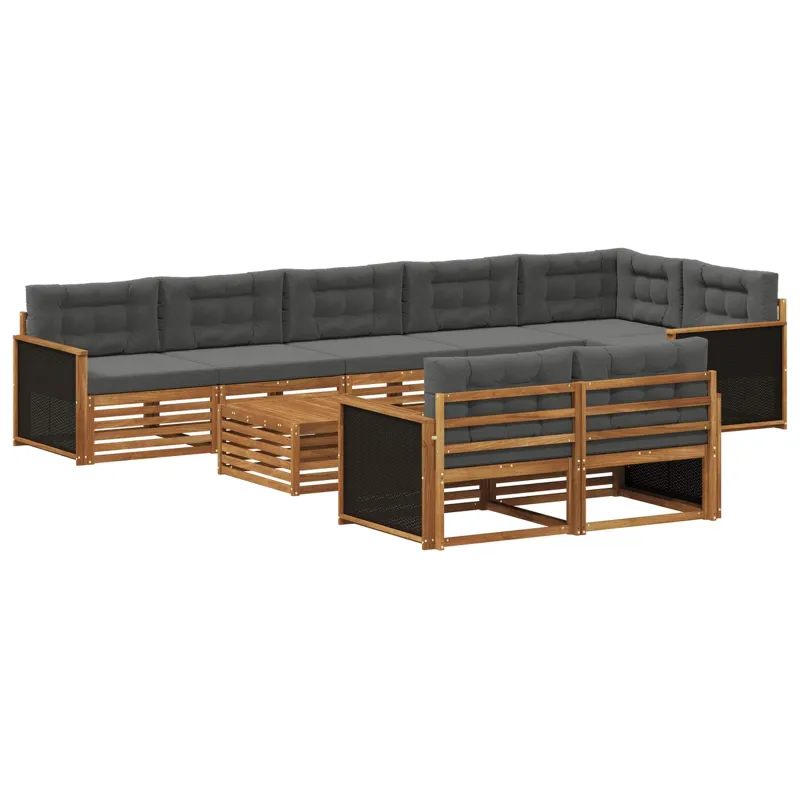 Lauko sofos komplektas su pagalve 9 pcs