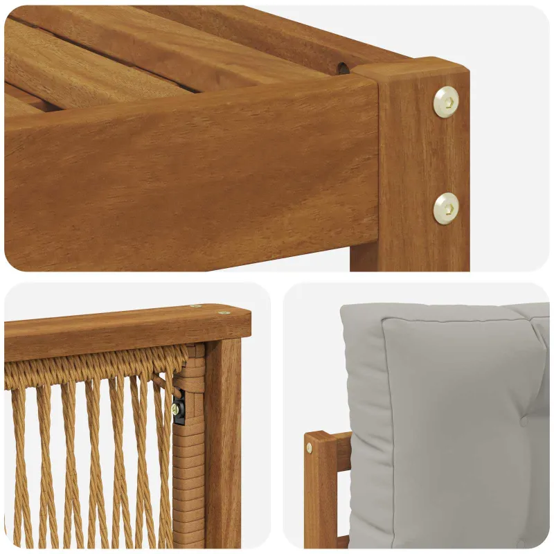 Lauko sofos komplektas su pagalve 9 pcs