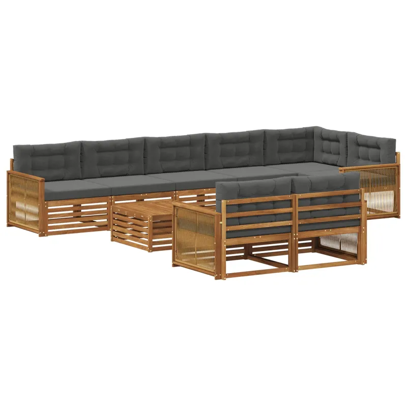 Lauko sofos komplektas su pagalve 9 pcs