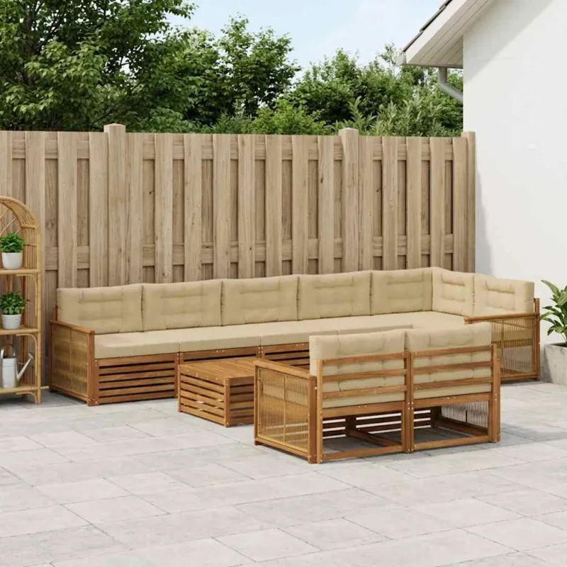 Lauko sofos komplektas su pagalve 9 pcs