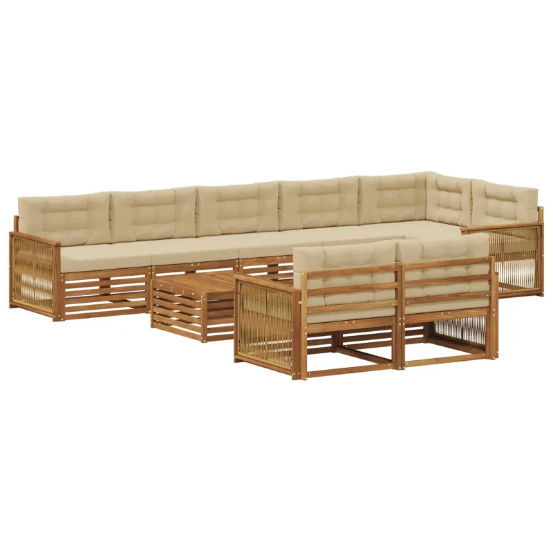 Lauko sofos komplektas su pagalve 9 pcs