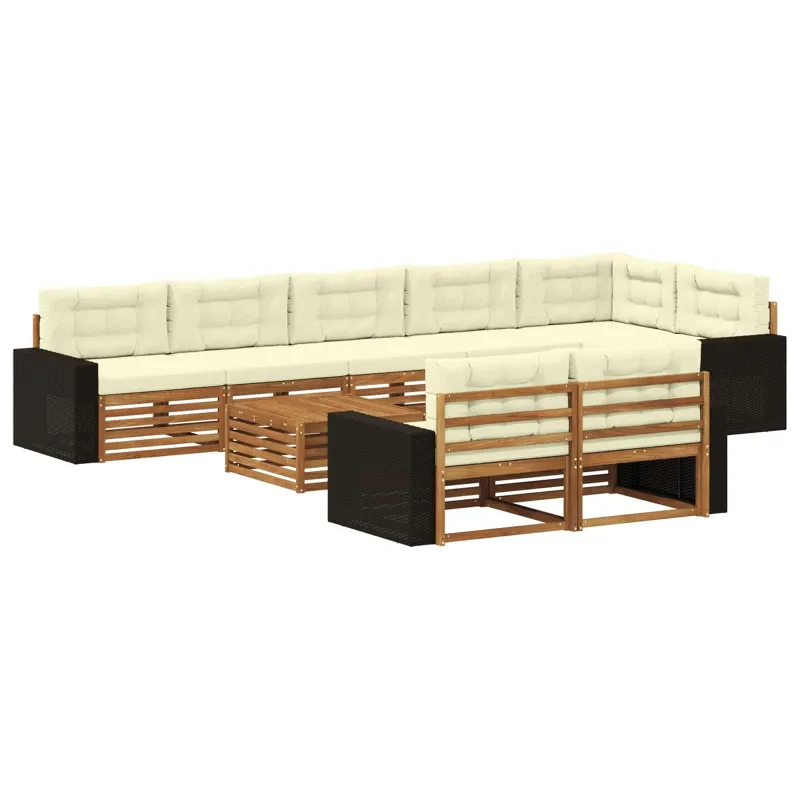 Lauko sofos komplektas su pagalve 9 pcs