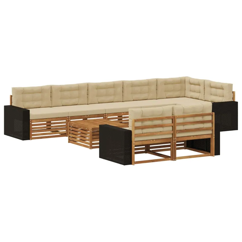 Lauko sofos komplektas su pagalve 9 pcs