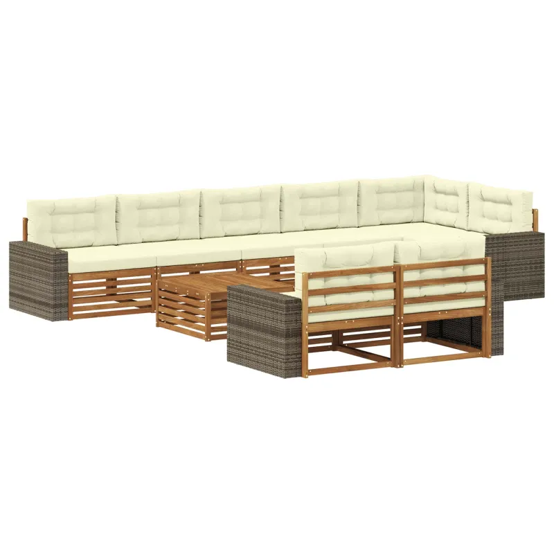 Lauko sofos komplektas su pagalve 9 pcs