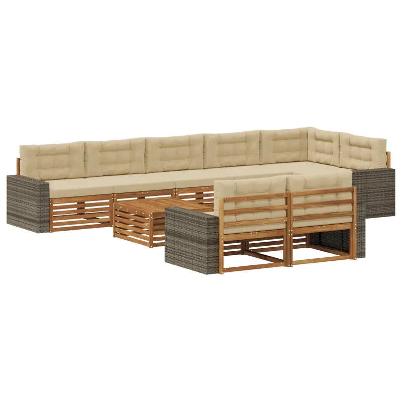 Lauko sofos komplektas su pagalve 9 pcs