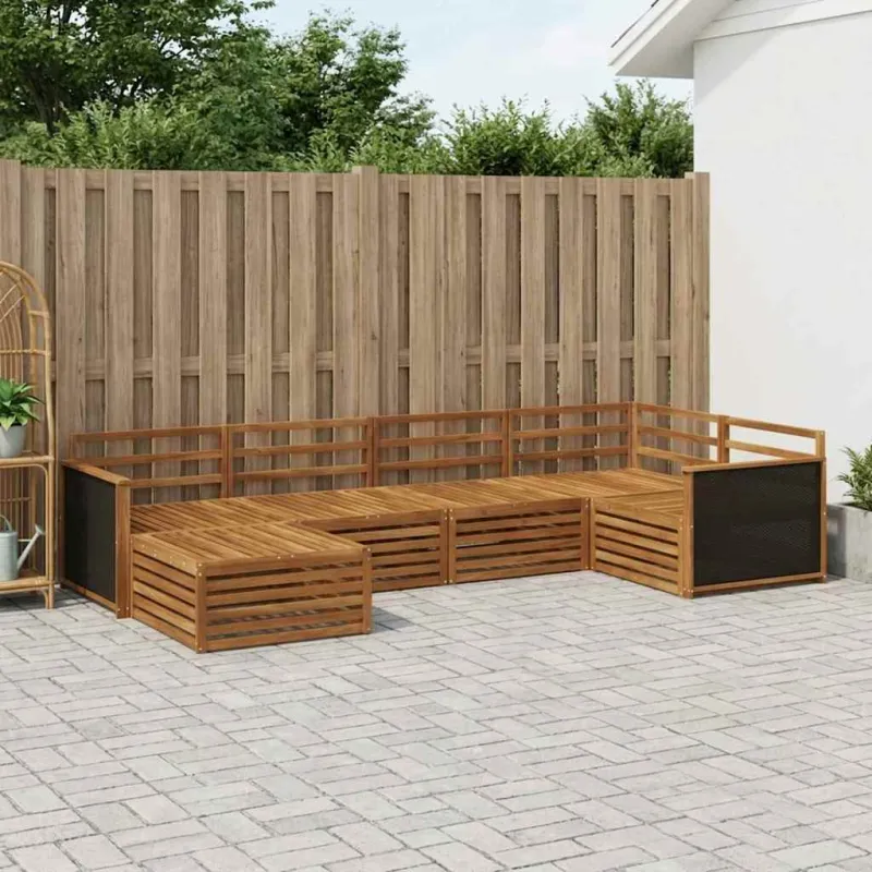 Lauko sofos komplektas 6 pcs Natūrali