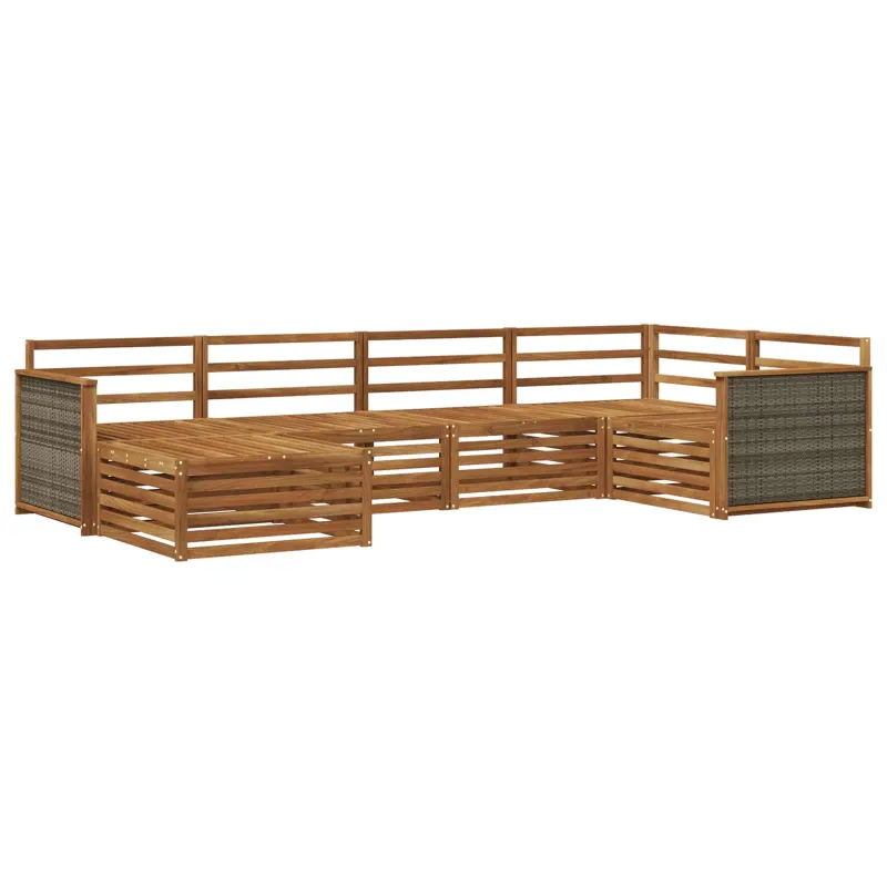Lauko sofos komplektas 6 pcs Natūrali
