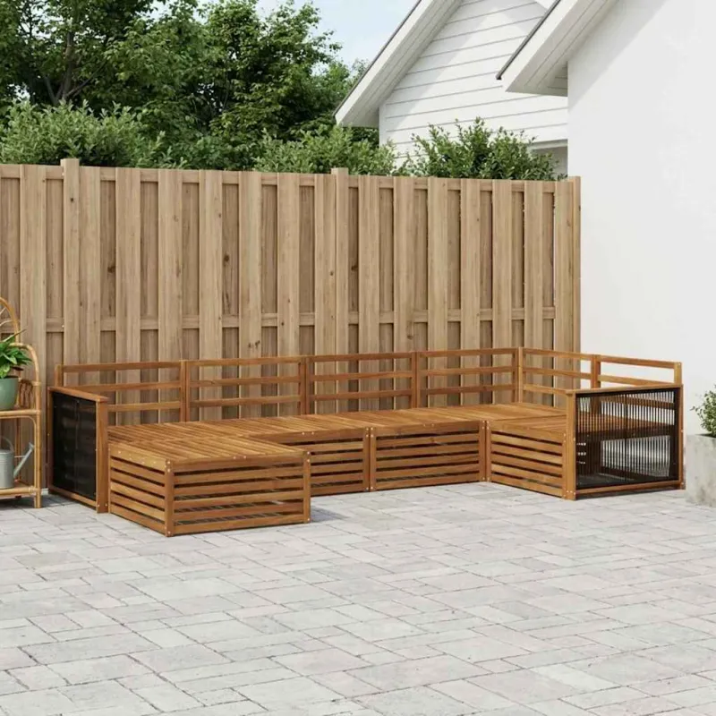 Lauko sofos komplektas 6 pcs Natūrali