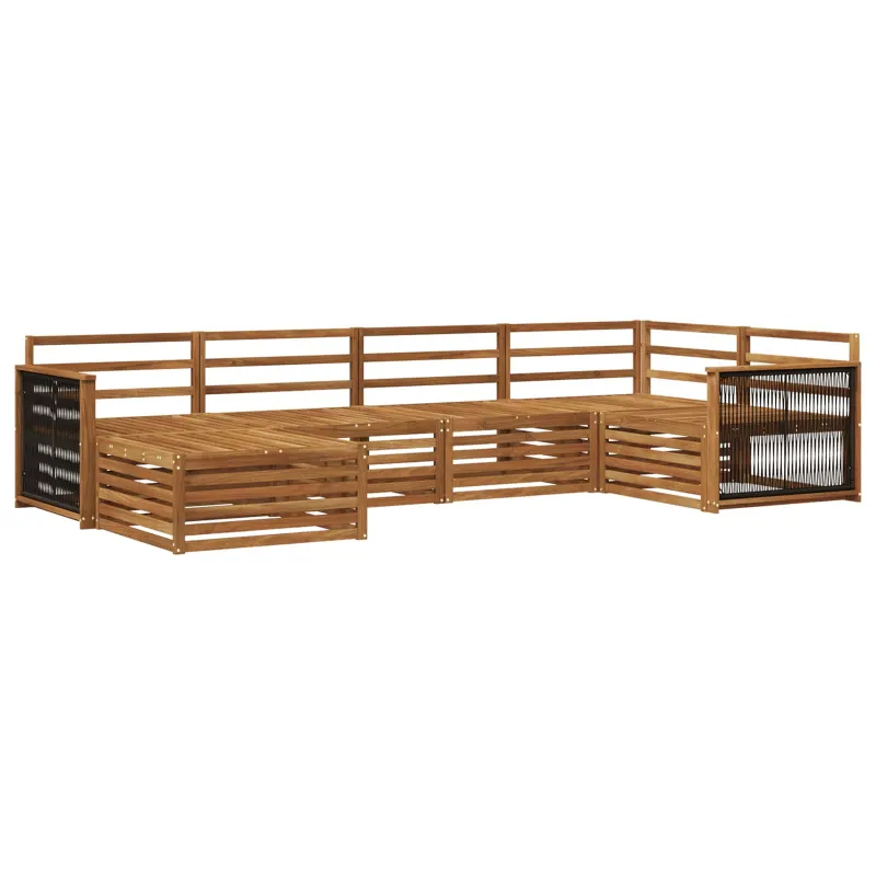 Lauko sofos komplektas 6 pcs Natūrali