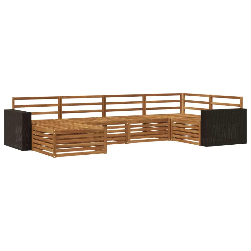 Lauko sofos komplektas 6 pcs Natūrali