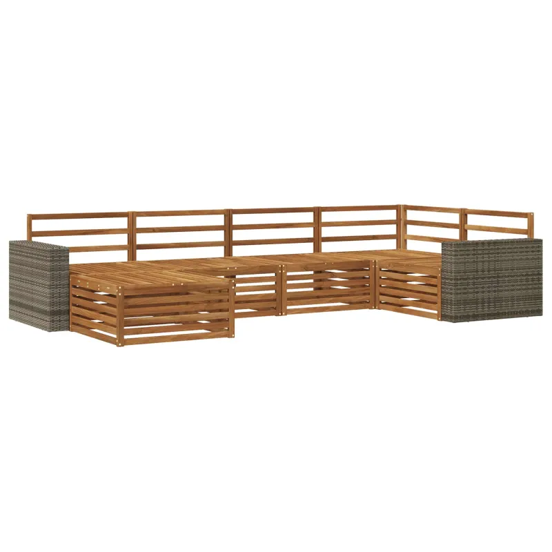 Lauko sofos komplektas 6 pcs Natūrali