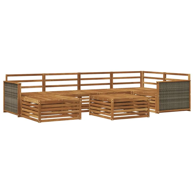 Lauko sofos komplektas 7 pcs Natūrali