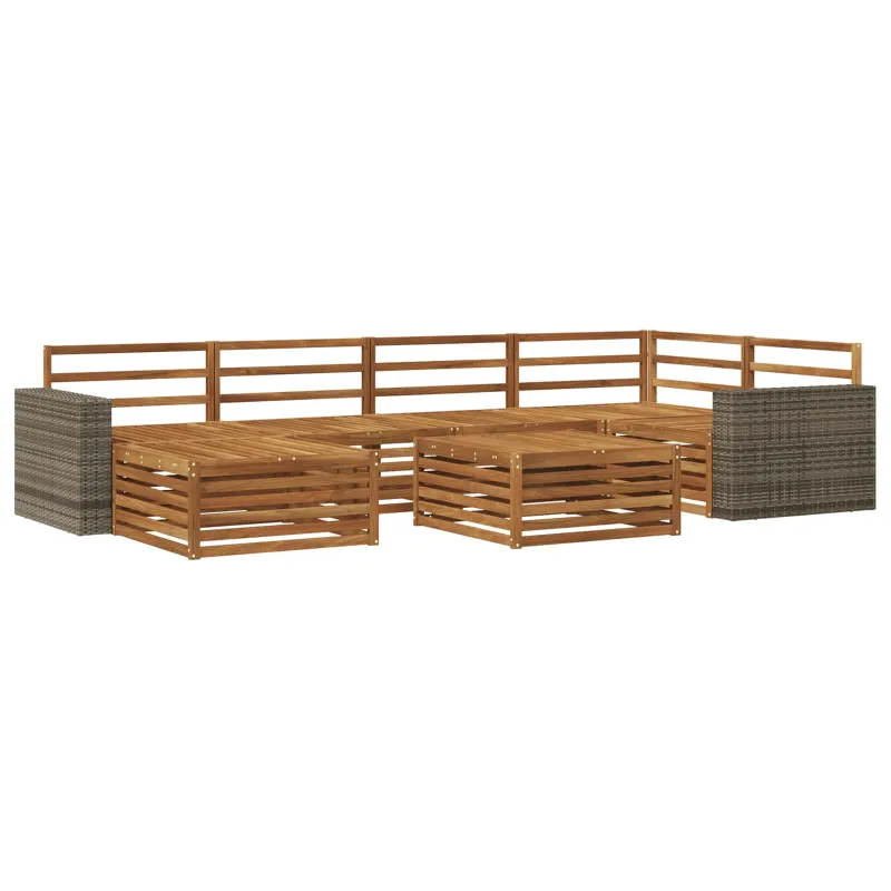Lauko sofos komplektas 7 pcs Natūrali