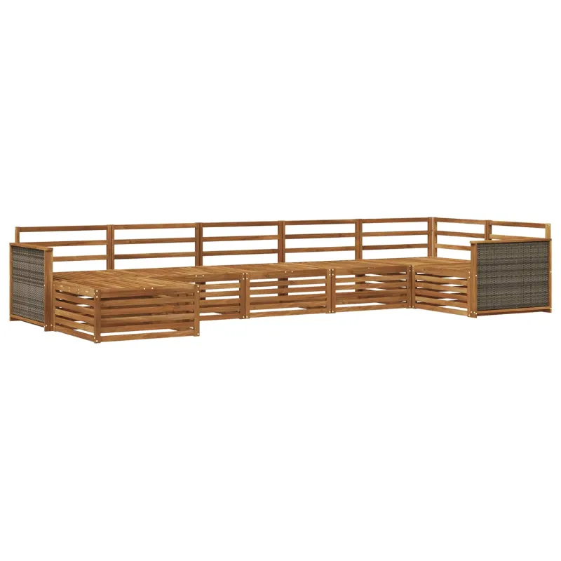 Lauko sofos komplektas 7 pcs Natūrali