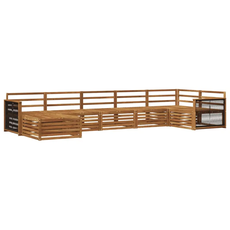 Lauko sofos komplektas 7 pcs Natūrali