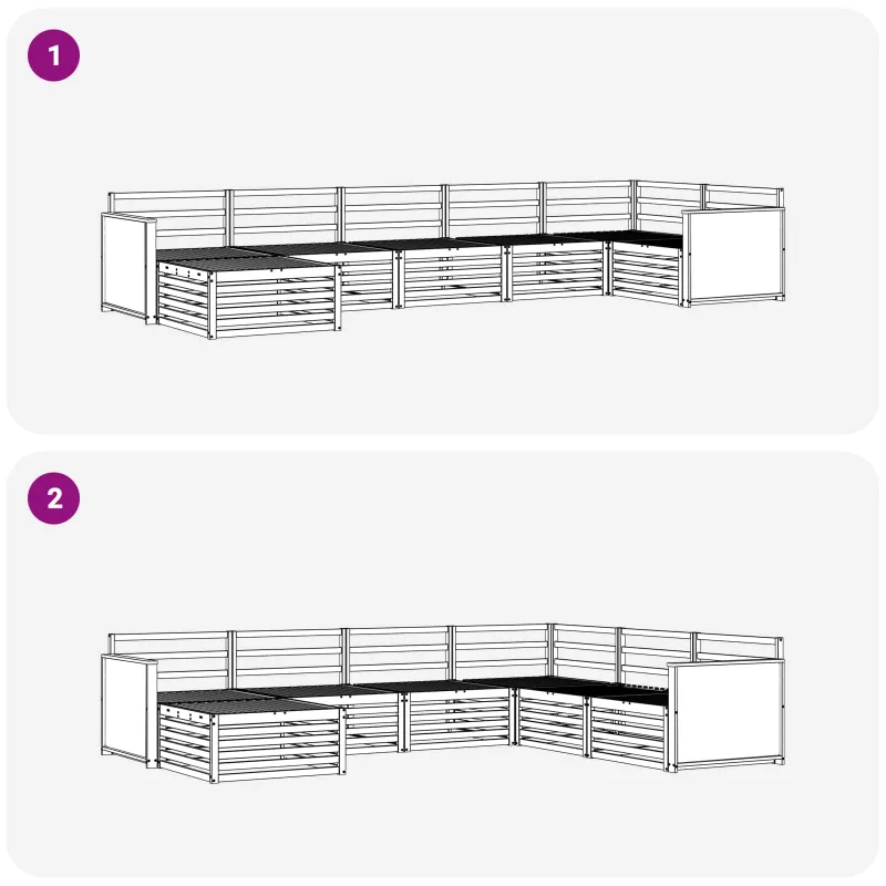 Lauko sofos komplektas 7 pcs Natūrali