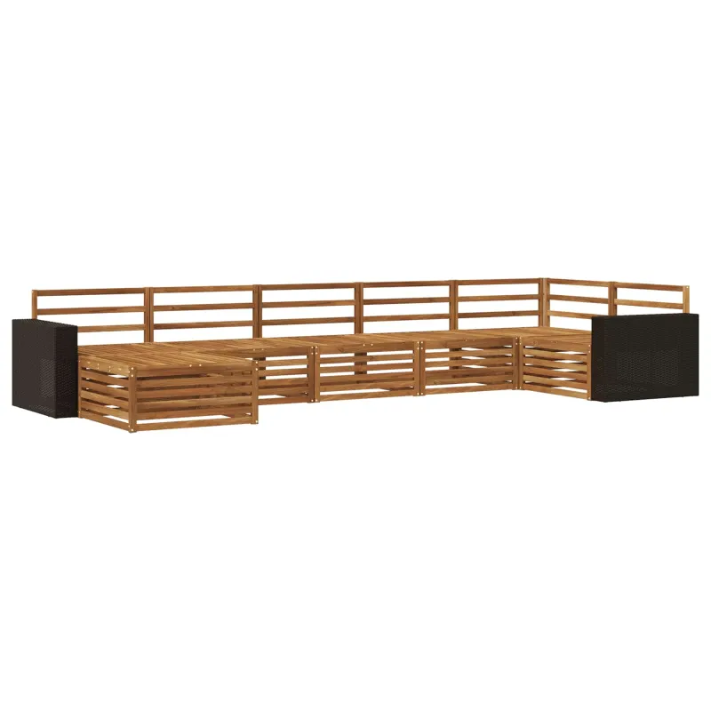 Lauko sofos komplektas 7 pcs Natūrali