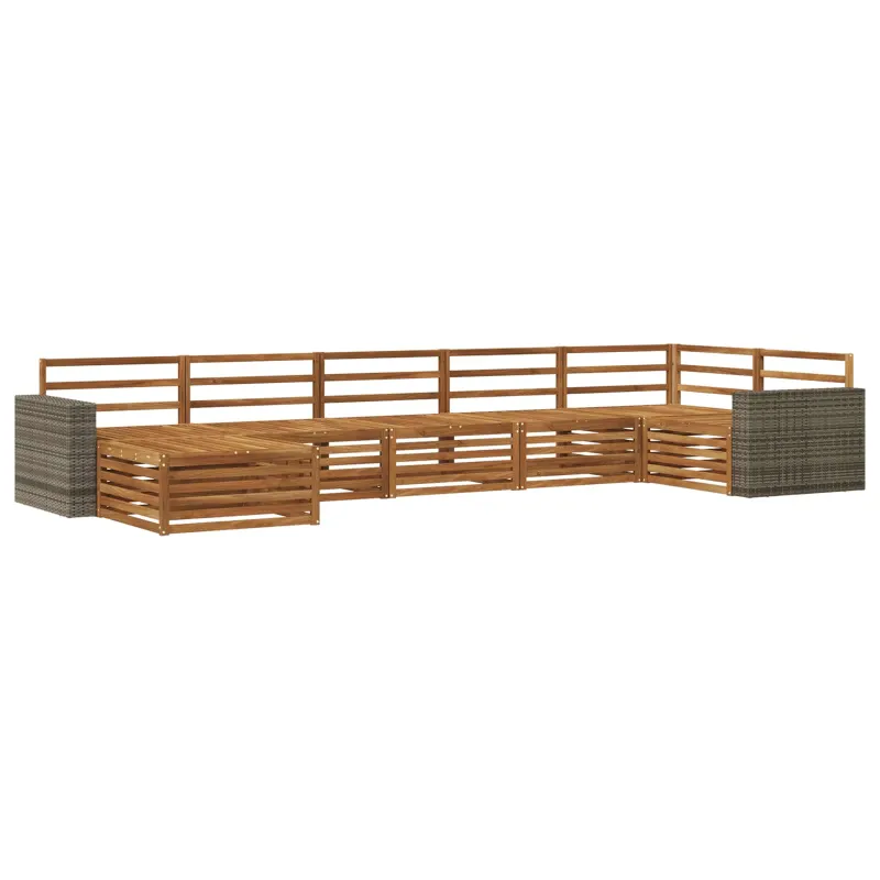 Lauko sofos komplektas 7 pcs Natūrali