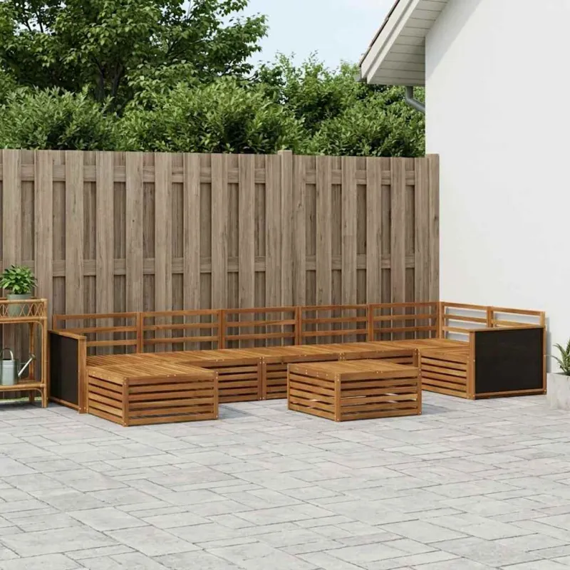 Lauko sofos komplektas 8 pcs Natūrali