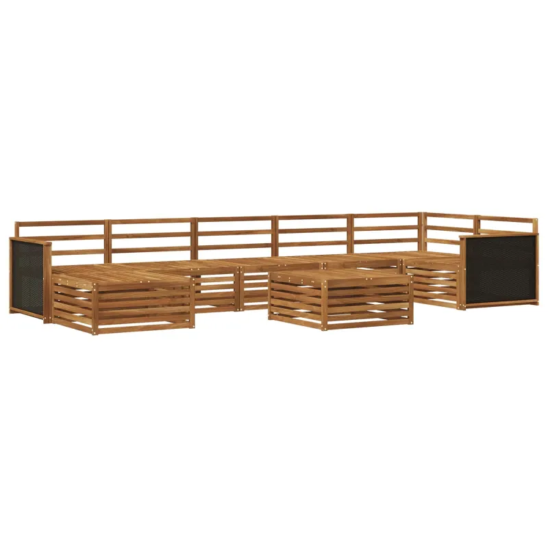 Lauko sofos komplektas 8 pcs Natūrali