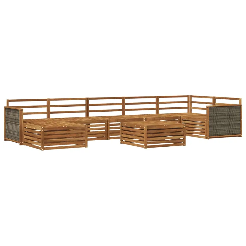 Lauko sofos komplektas 8 pcs Natūrali