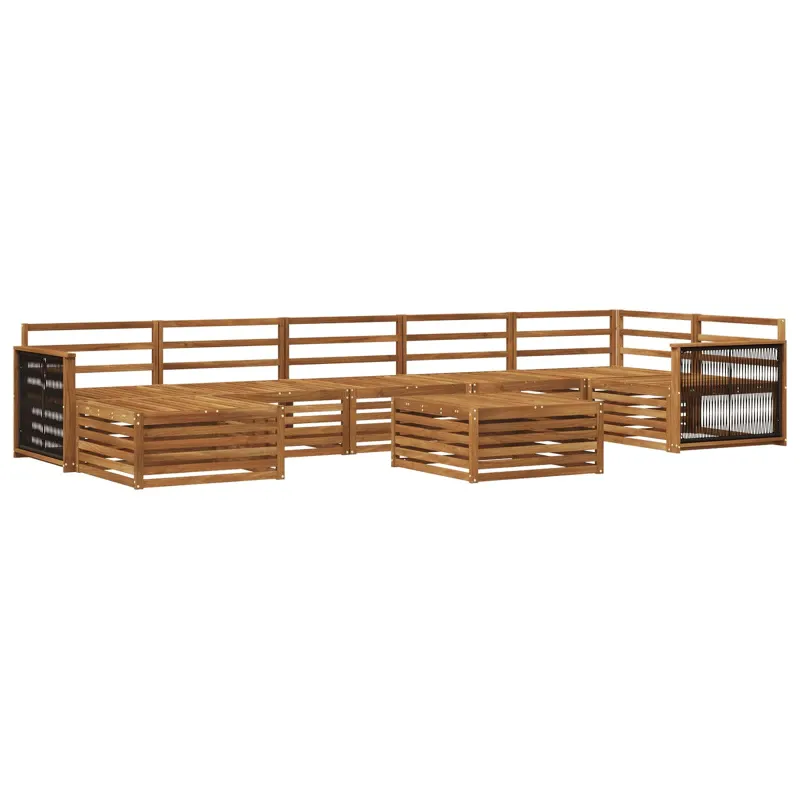 Lauko sofos komplektas 8 pcs Natūrali