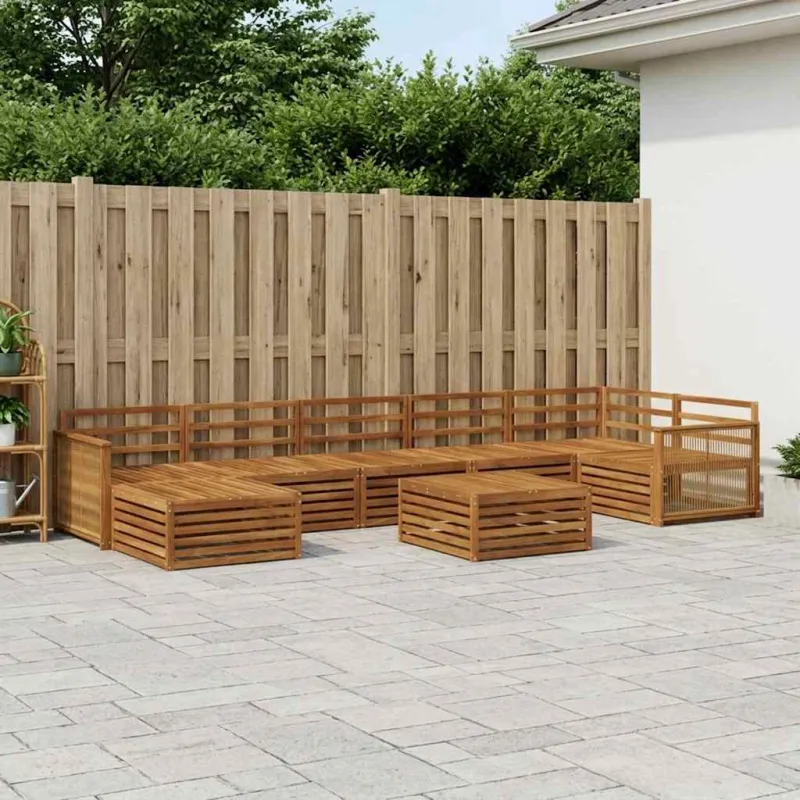Lauko sofos komplektas 8 pcs Natūrali