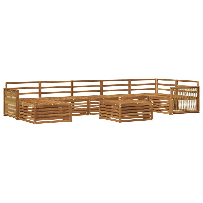 Lauko sofos komplektas 8 pcs Natūrali
