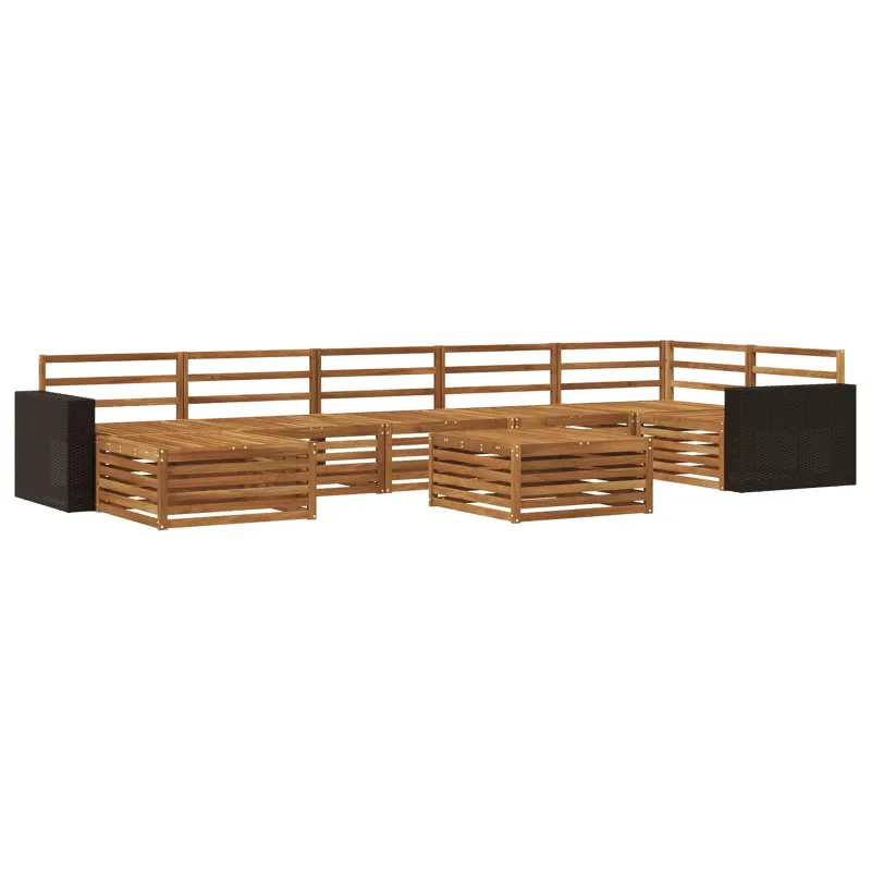 Lauko sofos komplektas 8 pcs Natūrali
