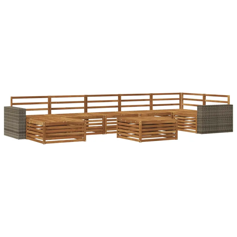 Lauko sofos komplektas 8 pcs Natūrali