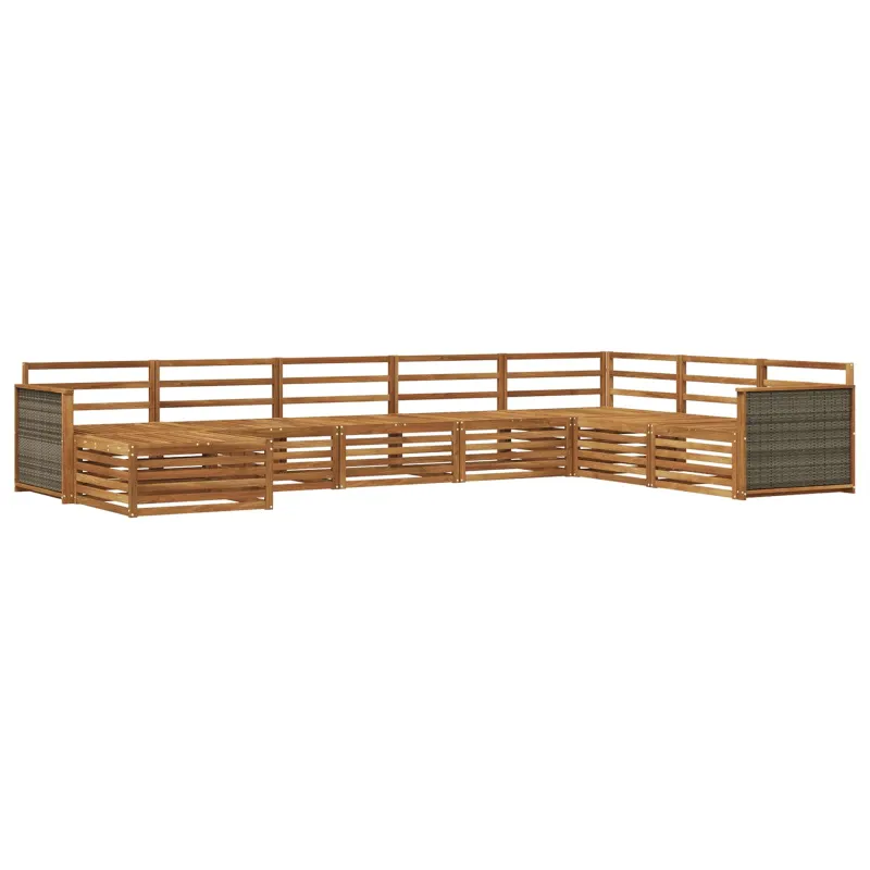 Lauko sofos komplektas 8 pcs Natūrali
